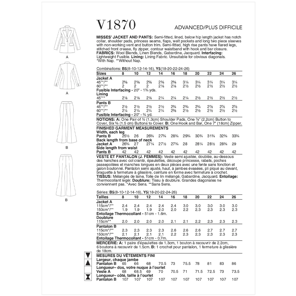V1870 Misses' Jacket and Pants - Image 2