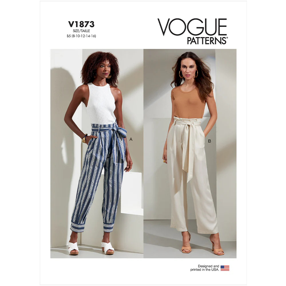 V1873 Misses' and Misses' Petite Pants and Tie Belt (16-18-20-22-24)