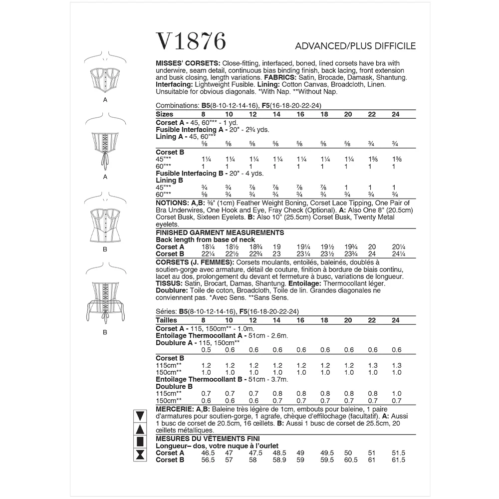V1876 Misses' Corsets (16-18-20-22-24) - Image 2