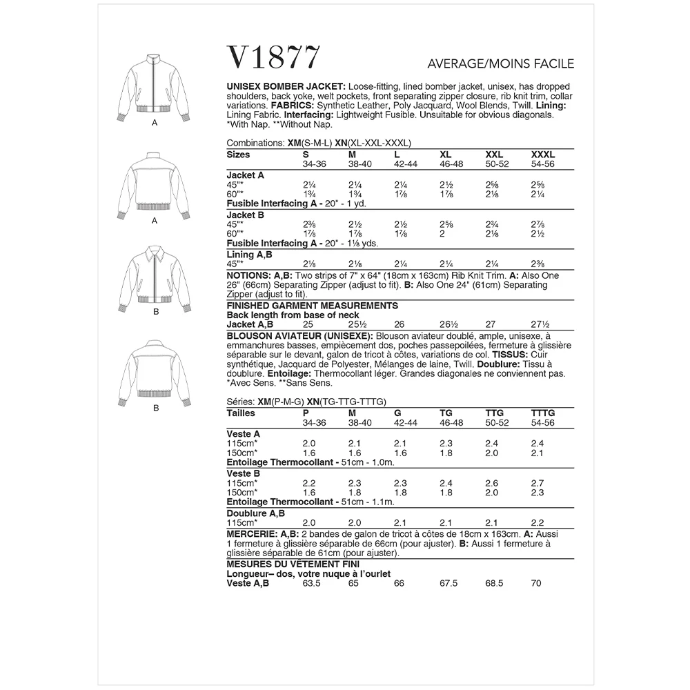 V1877 Unisex Bomber Jacket (XL-XXL-XXXL) - Image 2