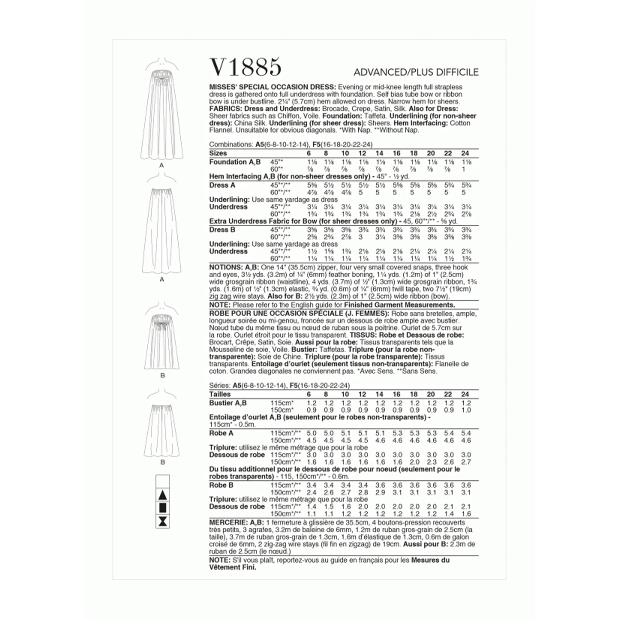 V1885 Misses' Vintage Special Occasion Dress (16-18-20-22-24) - Image 2