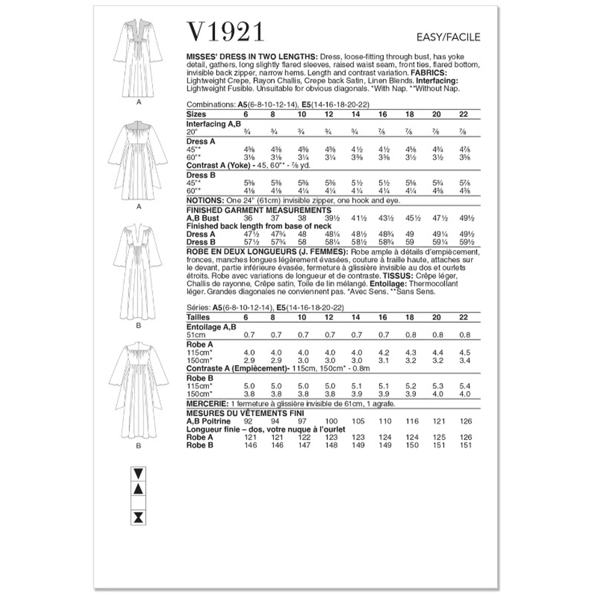 V1921 Misses' Dress in Two Lengths - Image 2
