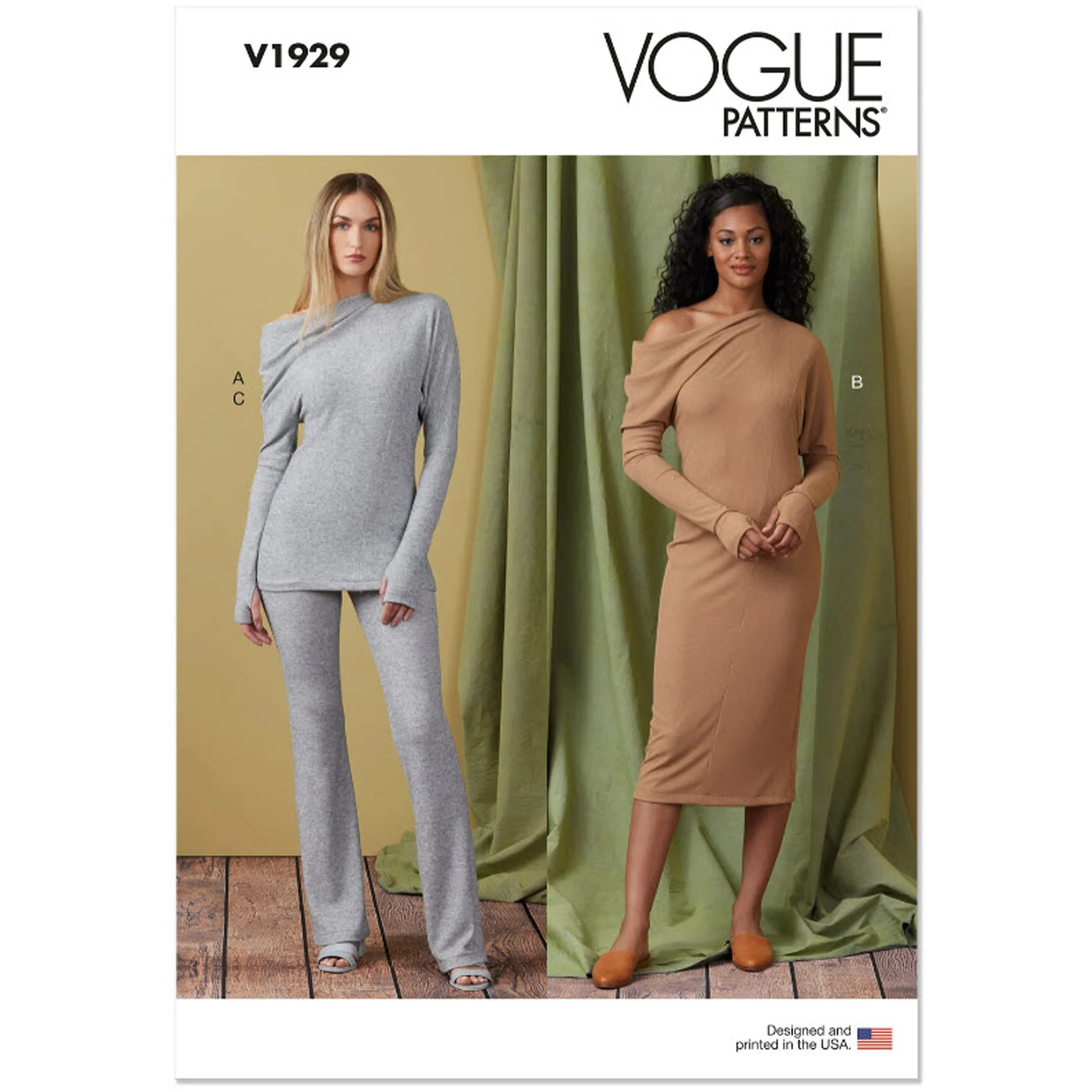 V1929 Misses' Knit Top, Dress and Pants (18-20-22-24-26)