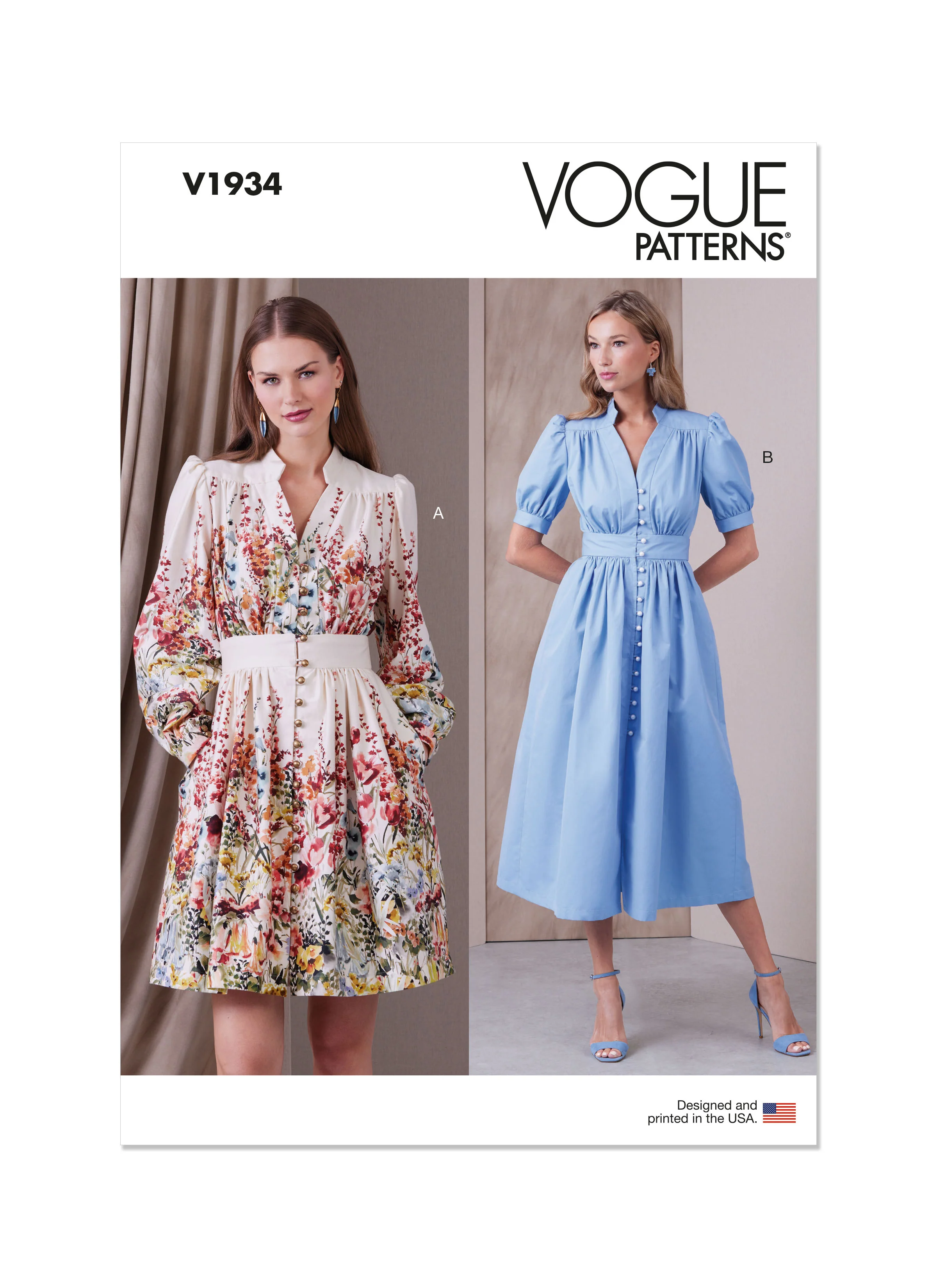 V1934 MISSES' DRESS IN TWO LENGTHS (18-20-22-24-26)