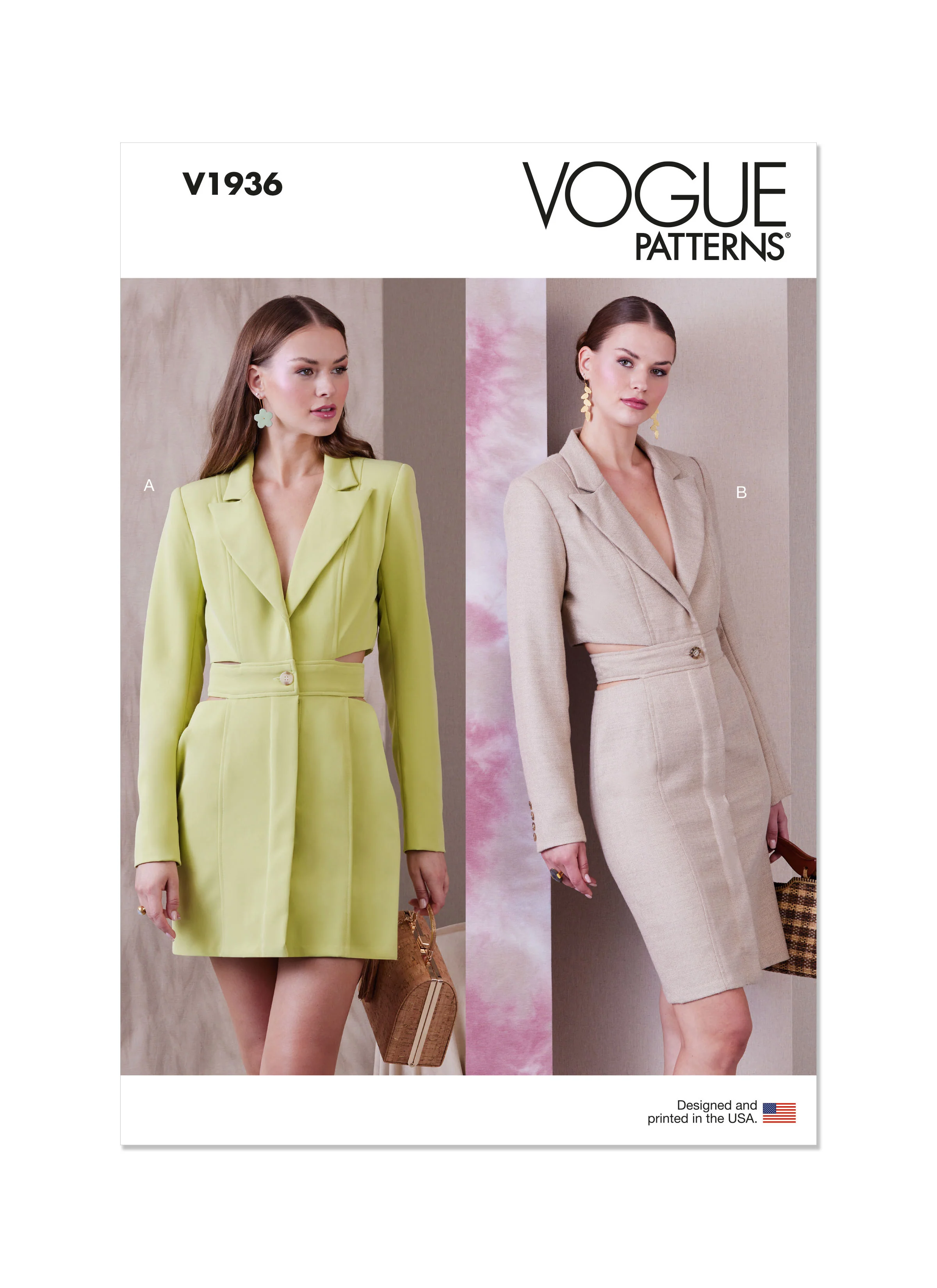 V1936 MISSES' BLAZER DRESS (16-18-20-22-24)