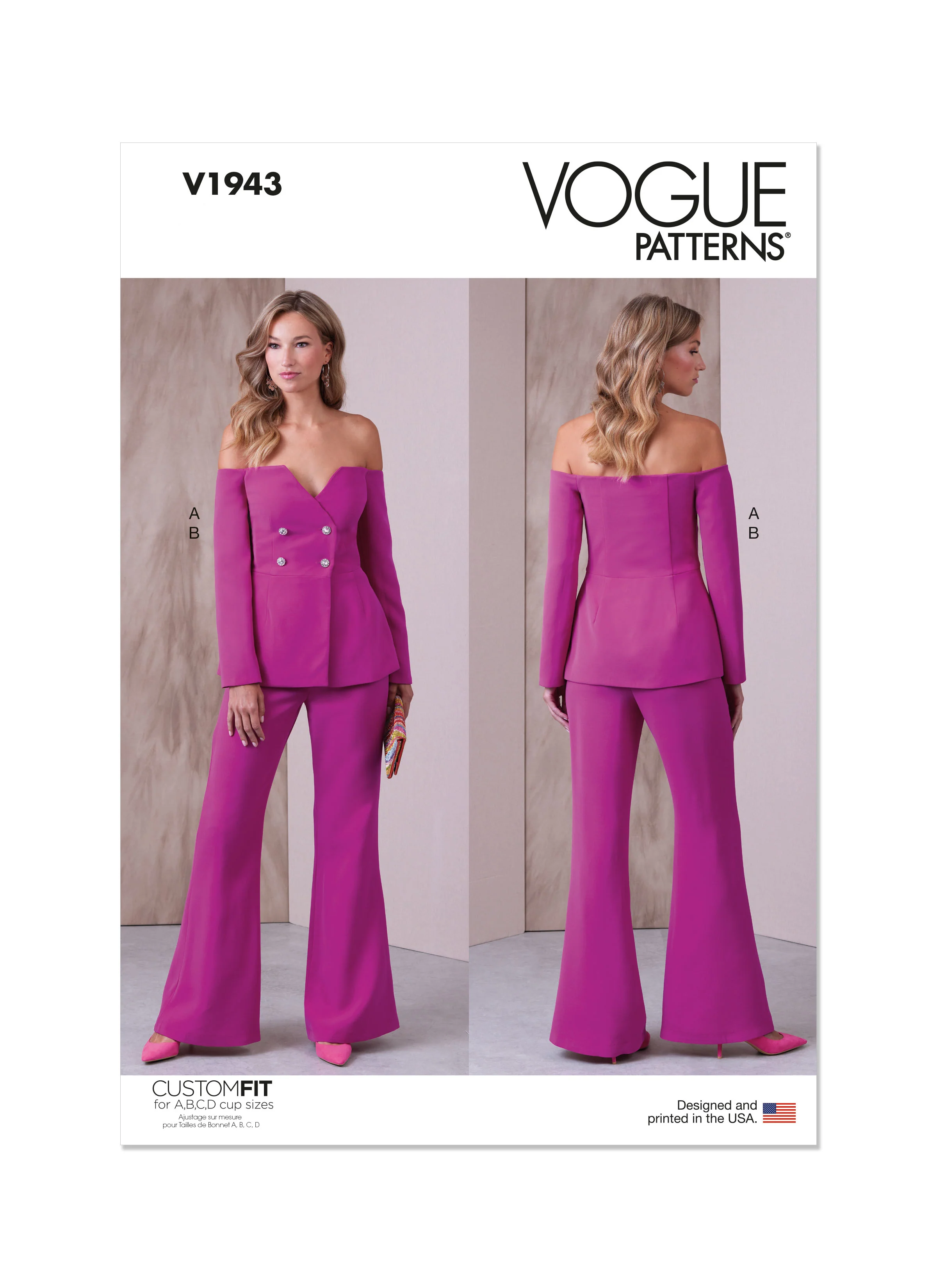 V1943 MISSES' JACKET AND PANTS