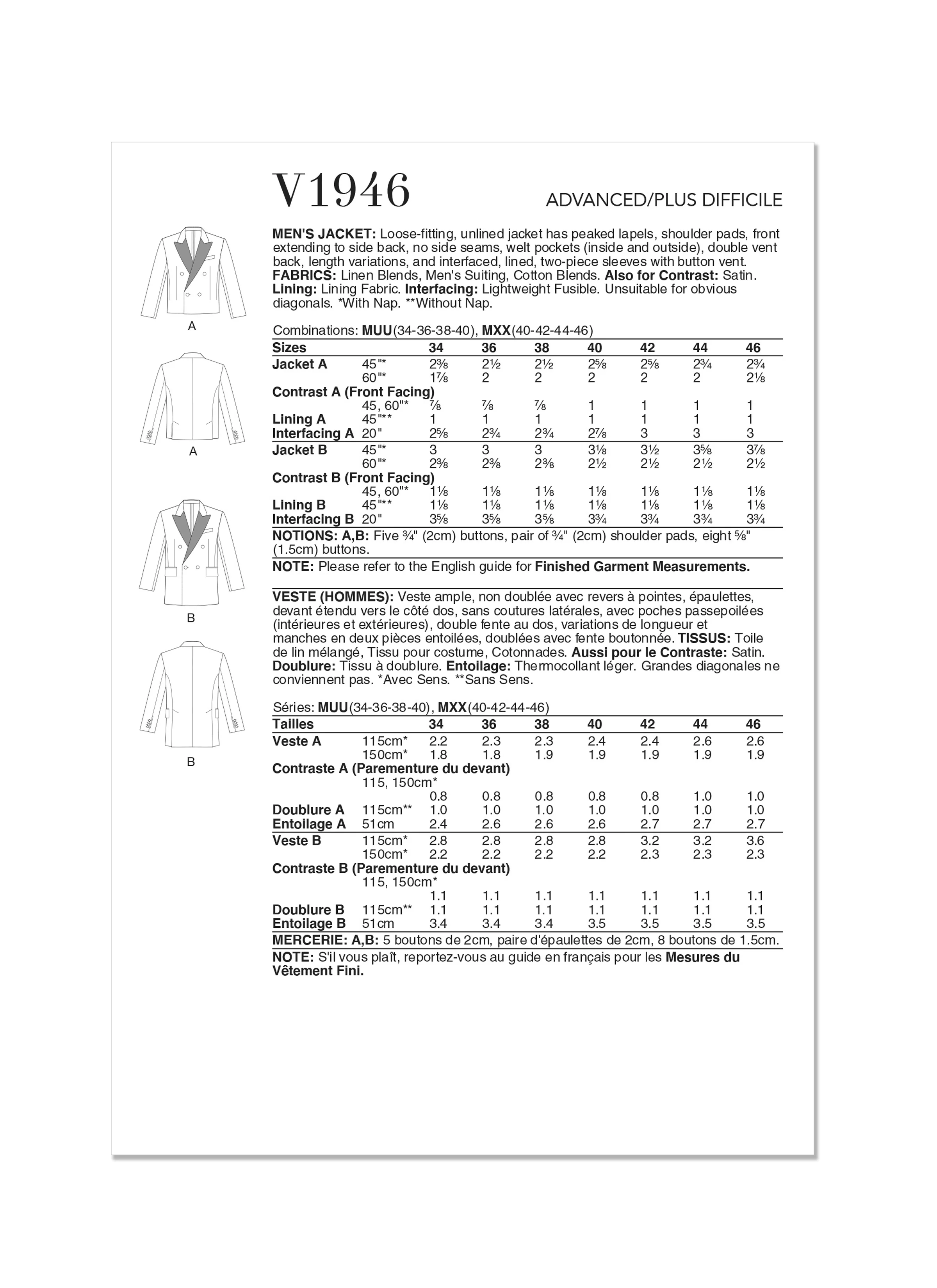 V1946 MEN'S JACKET 1946 - Image 2