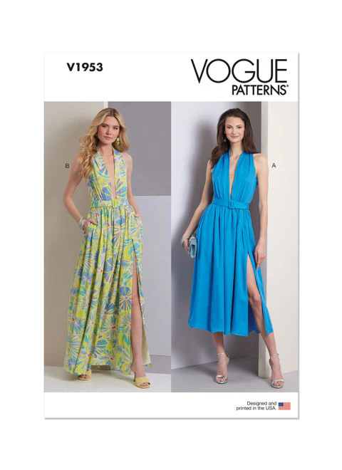 V1953 Misses' Dress In Two Lengths and Belt