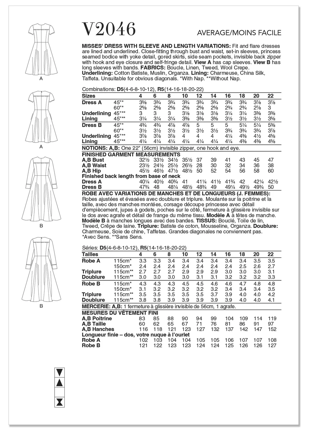 Vogue - V2046 Misses' Dress with Sleeve and Length Variations - Image 2