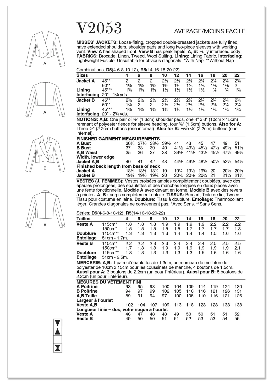 Vogue - V2053 MISSES' JACKETS - Image 2