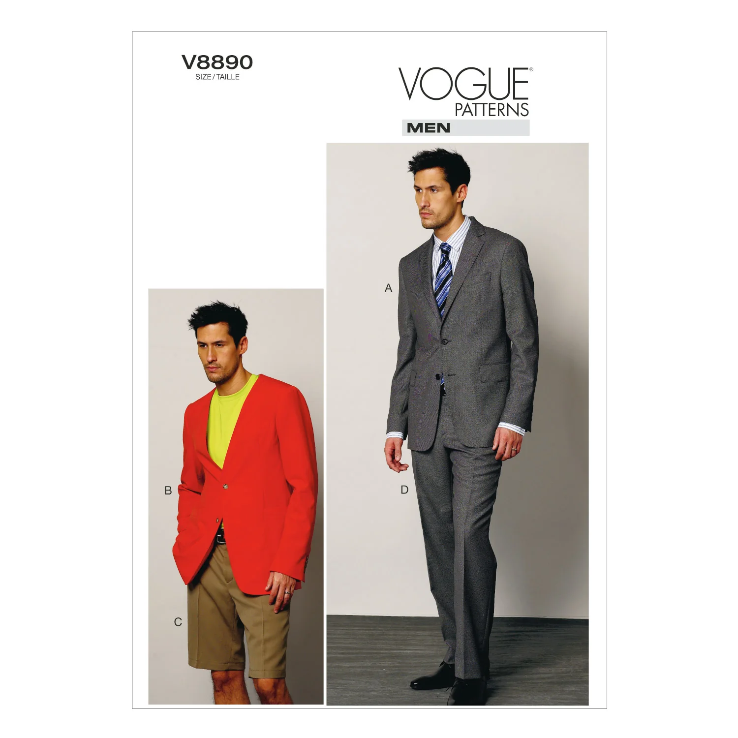 V8890 Men's Jacket, Shorts, and Pants - Mens (Size: MXX (40-42-44-46))