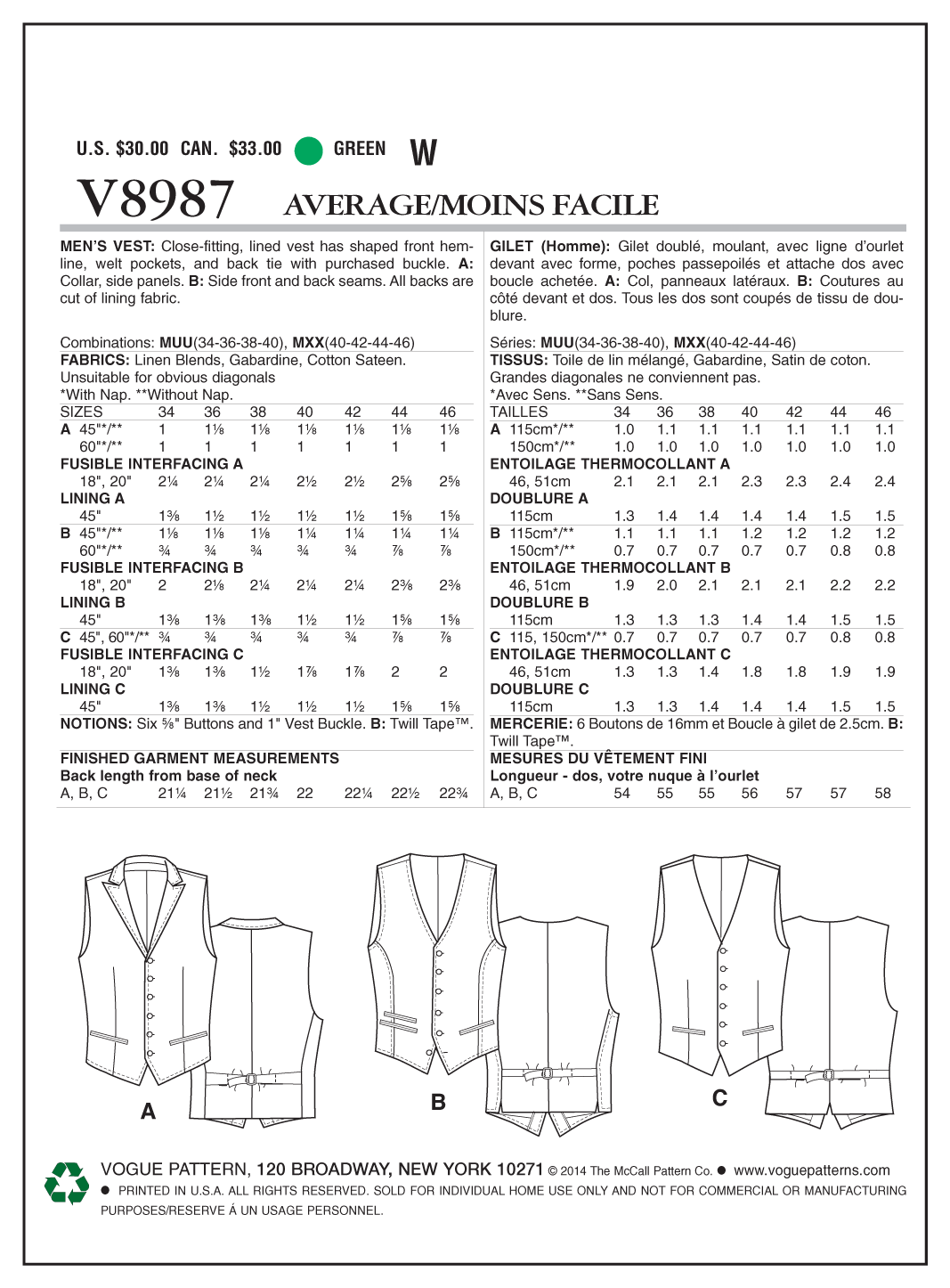 V8987 Men's Vest - Mens (Size: MXX (40-42-44-46)) - Image 3