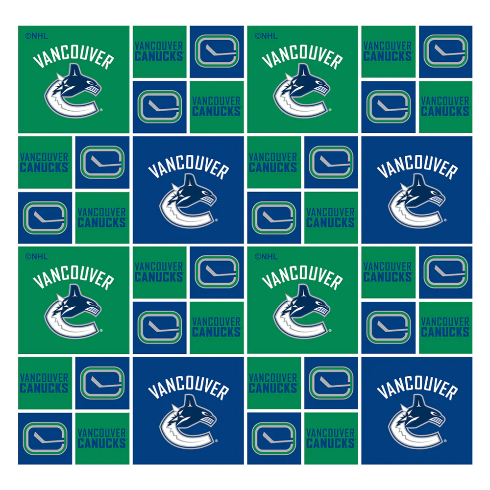 Vancouver Canucks - NHL Cotton Print - Squares