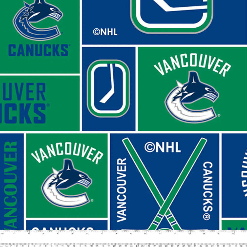 Vancouver Canucks - NHL Fleece Print - Squares - Image 2
