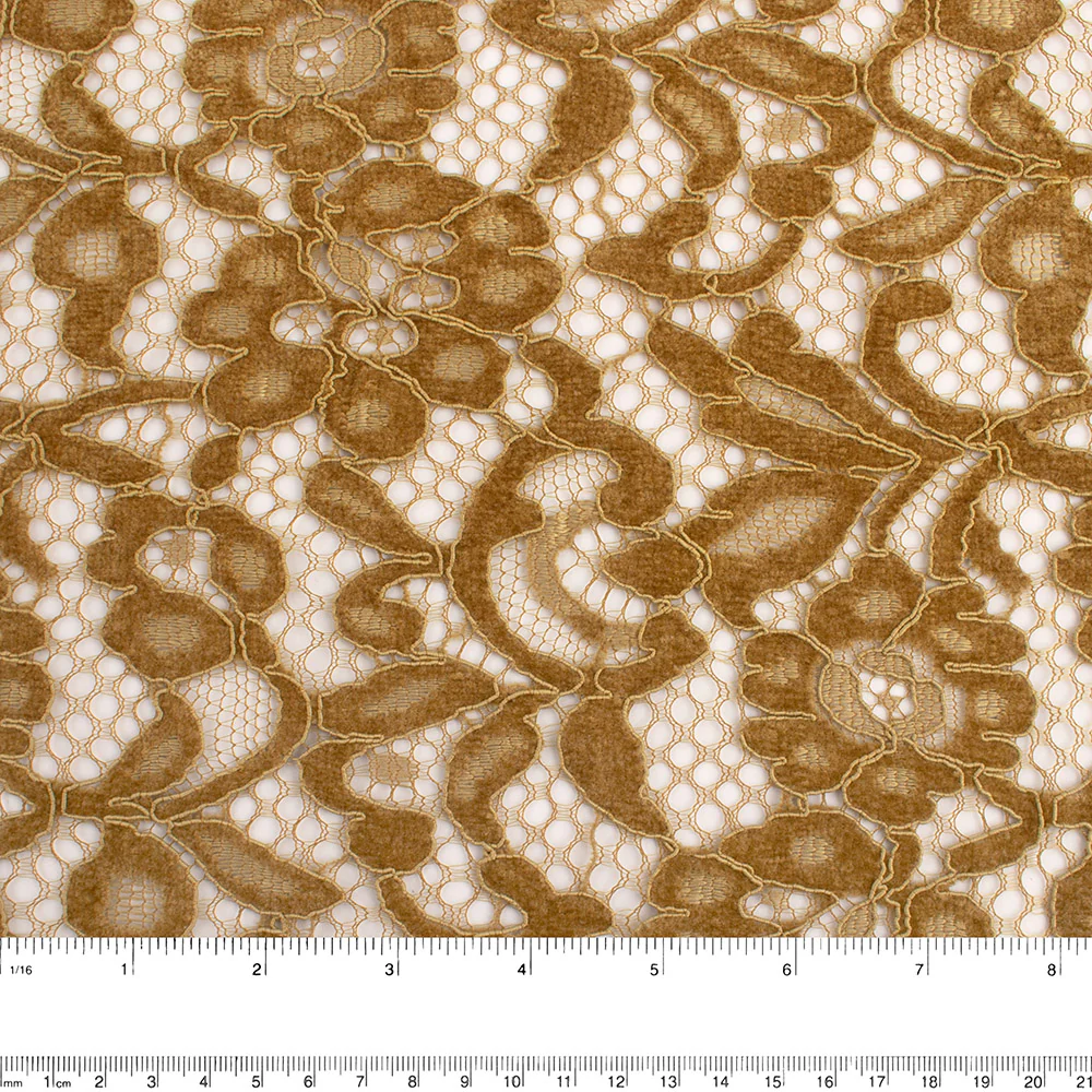 Velvety Corded Lace - Mustard - Image 3