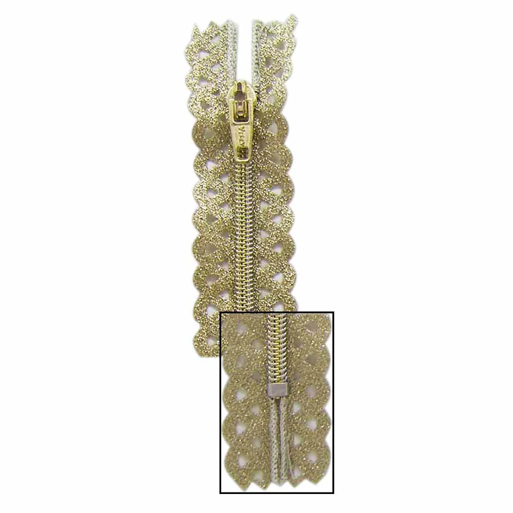 VIZZY Metallic Closed End Zipper 30cm (12") - Metallic Gold - 1725