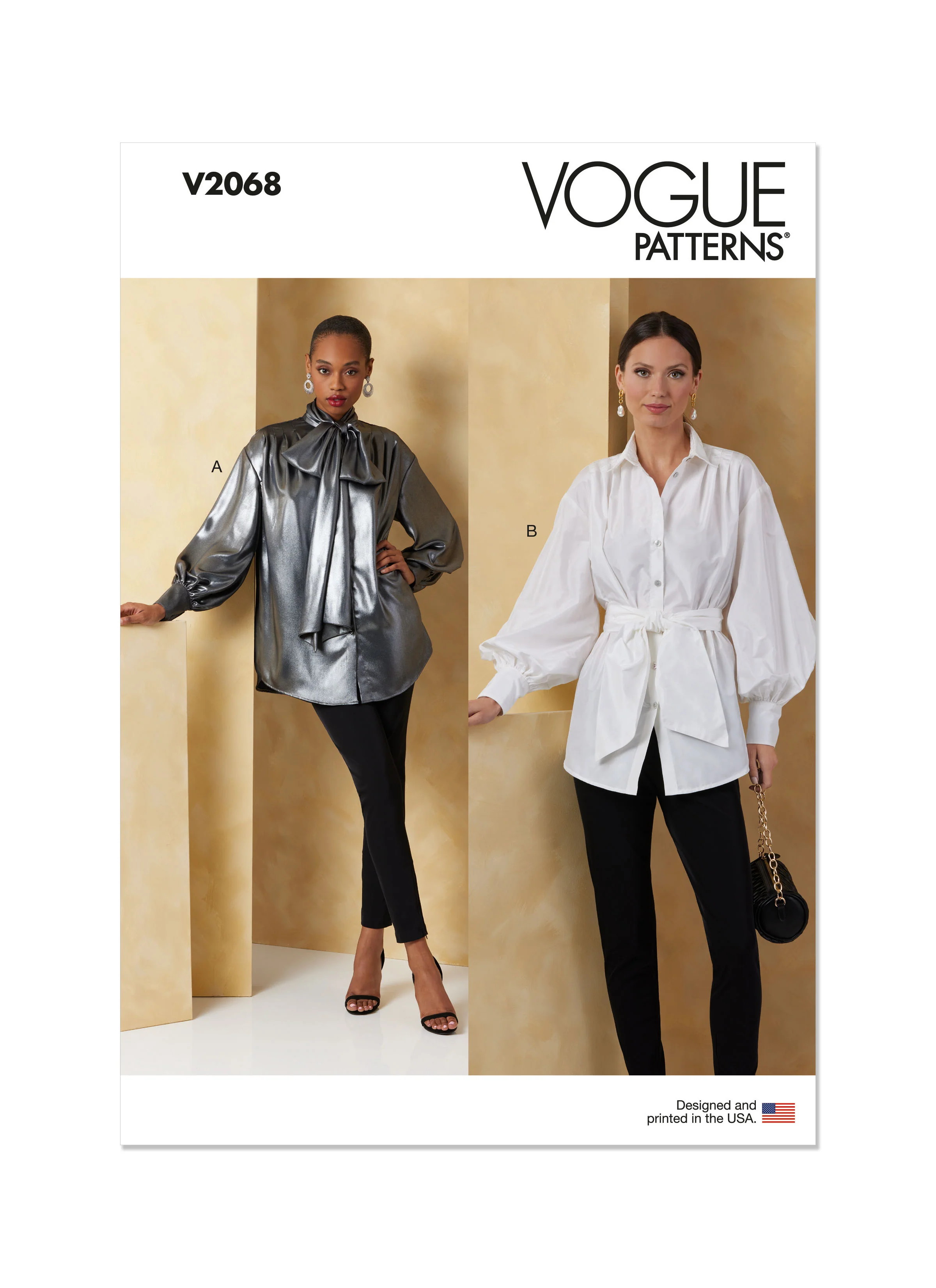 Vogue - V2068 MISSES' TOPS AND SASH