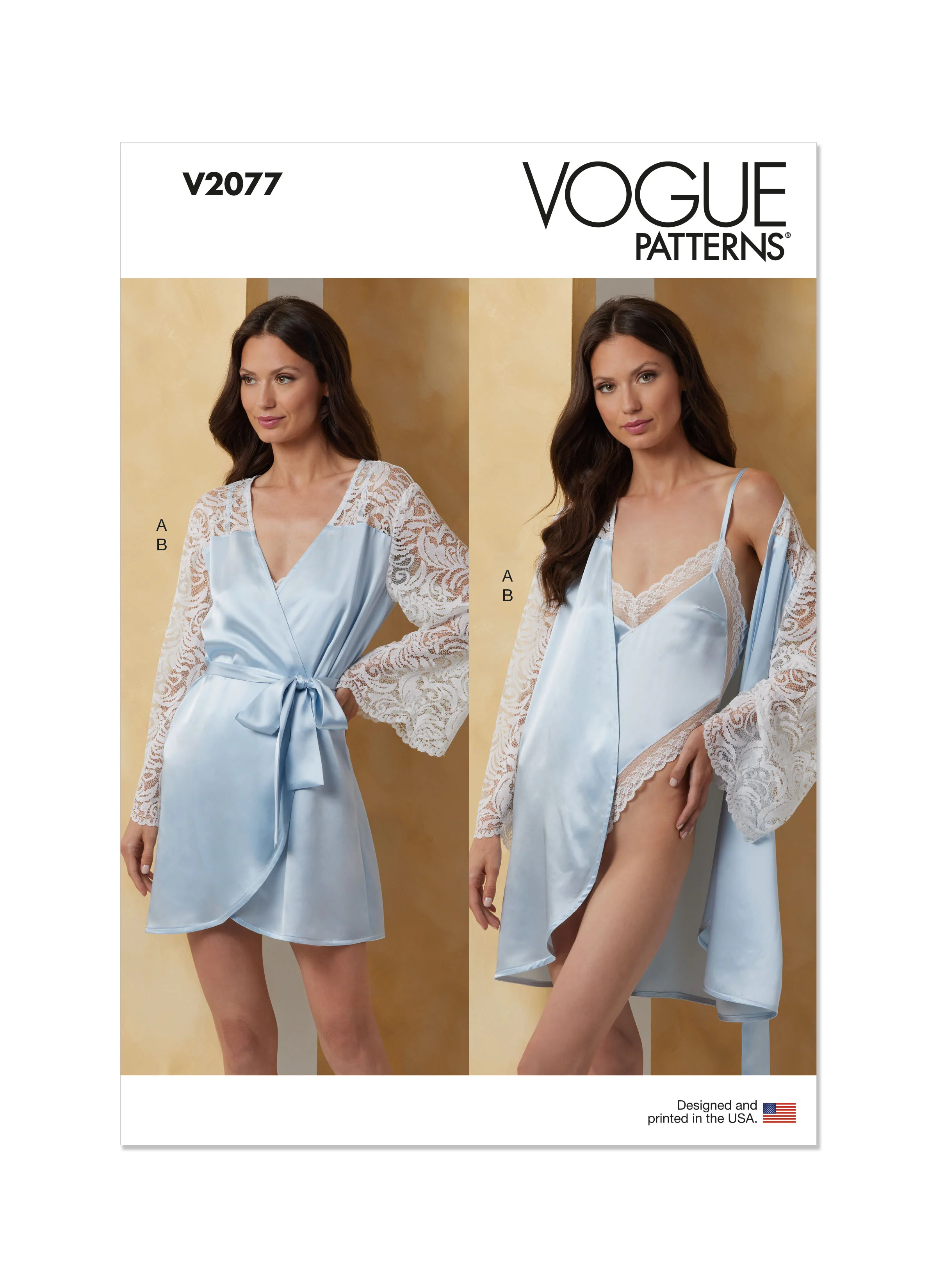 Vogue - V2077 MISSES' ROBE WITH BELT AND TEDDY