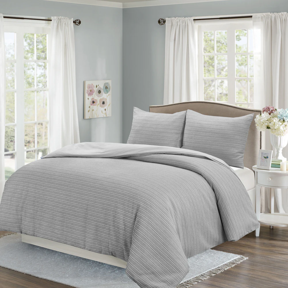 Waffle - 3 pc Duvet cover - Grey