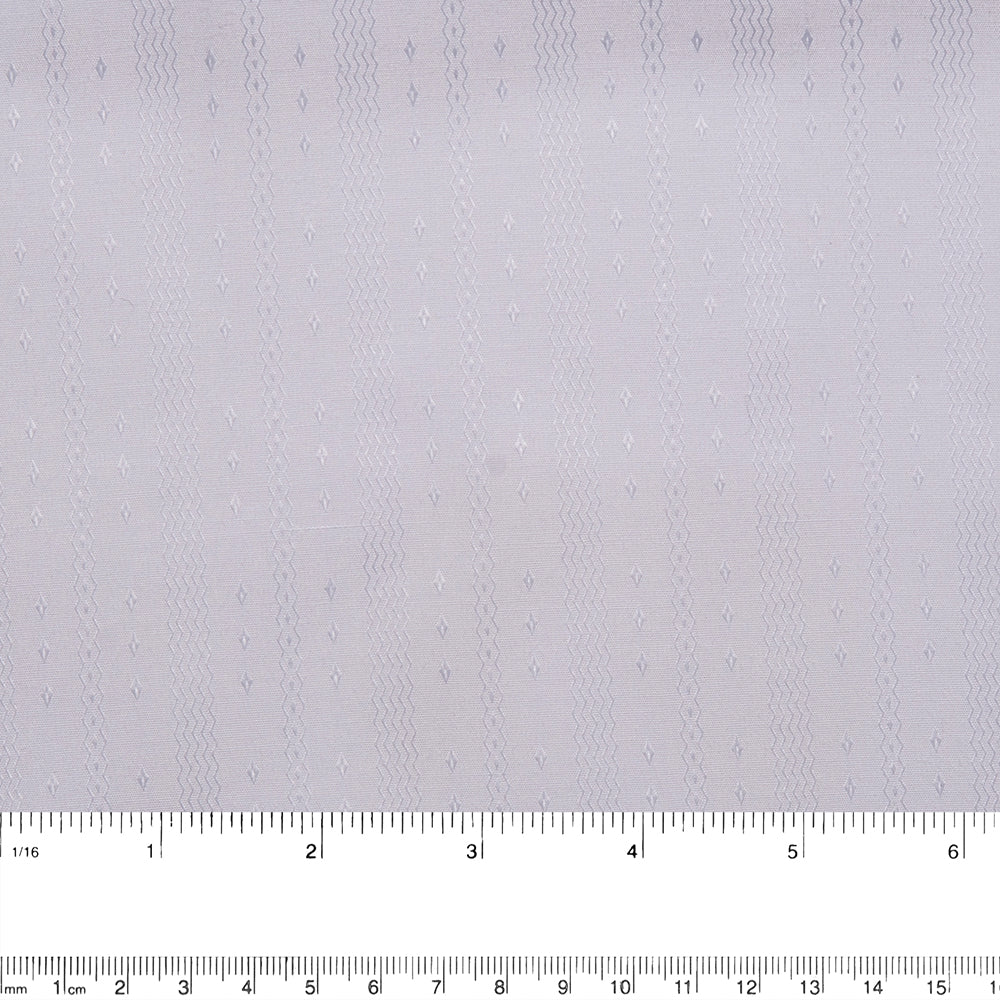 White dobby shirting - Zig zag / Diamond - White - Image 3