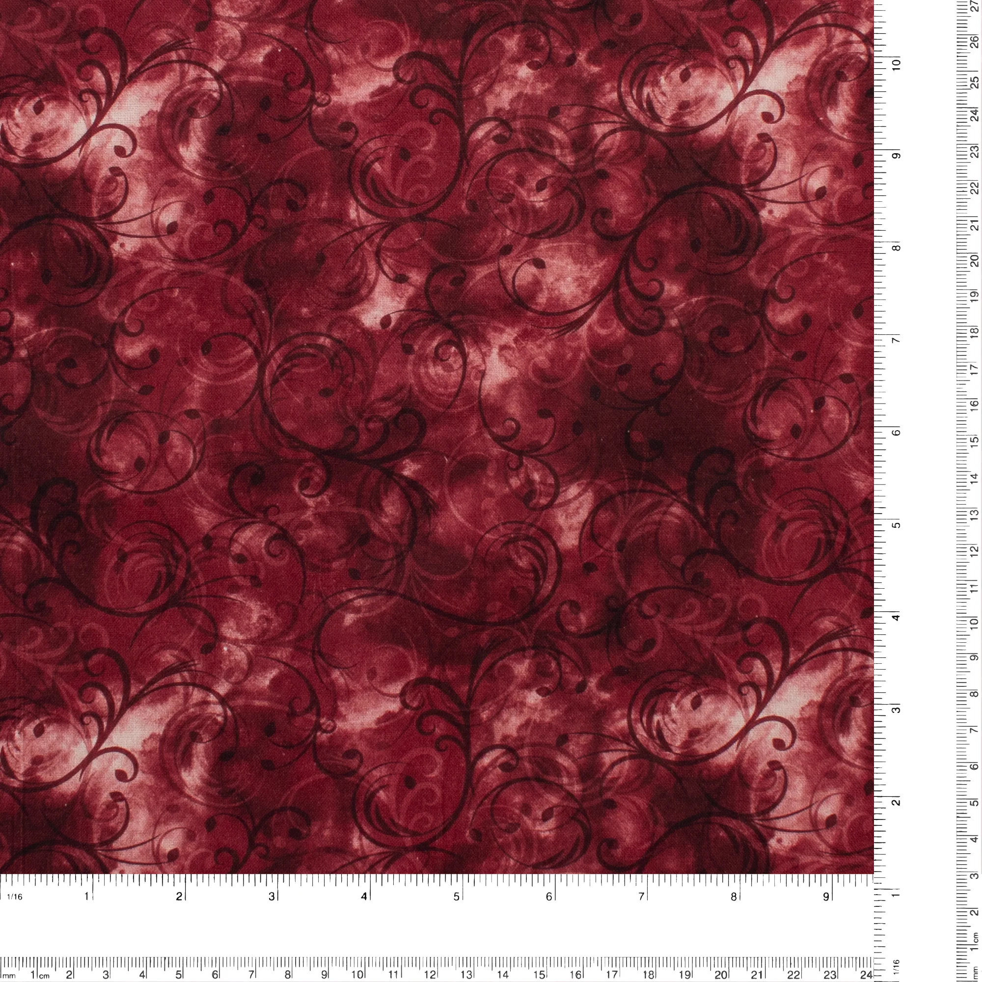 Wide Quilt Backing Print - 140 - Burgundy - Image 3