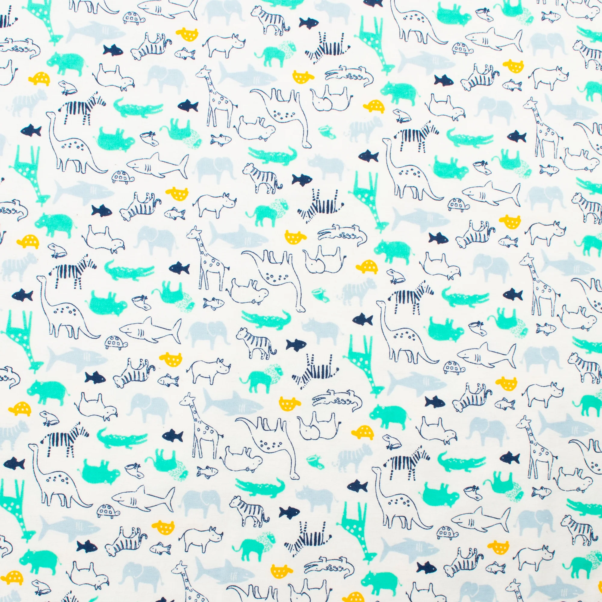 Wide Width Printed Flannel - 007 - White