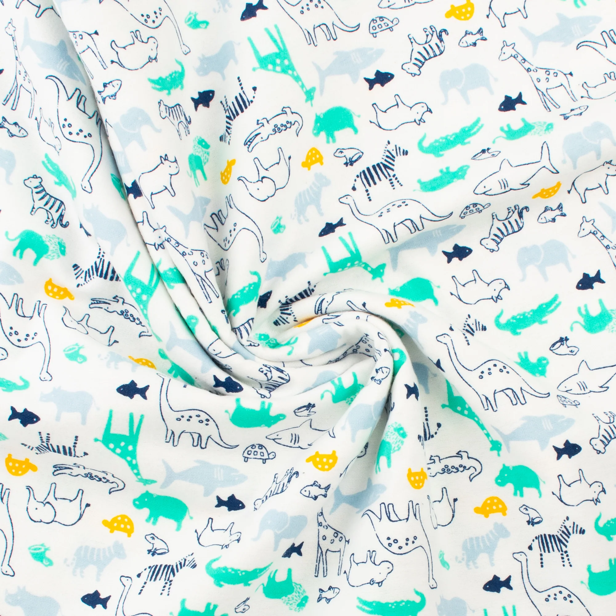 Wide Width Printed Flannel - 007 - White - Image 2