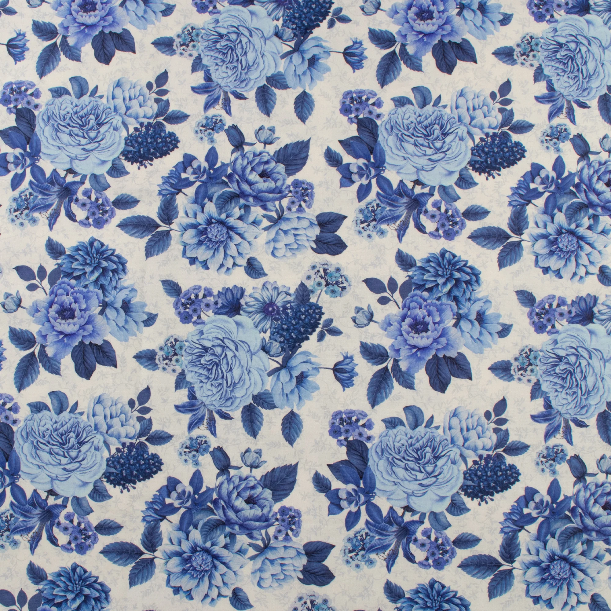 Windham Fabrics - Printed Cotton - CHINA BLUE - 007 - White