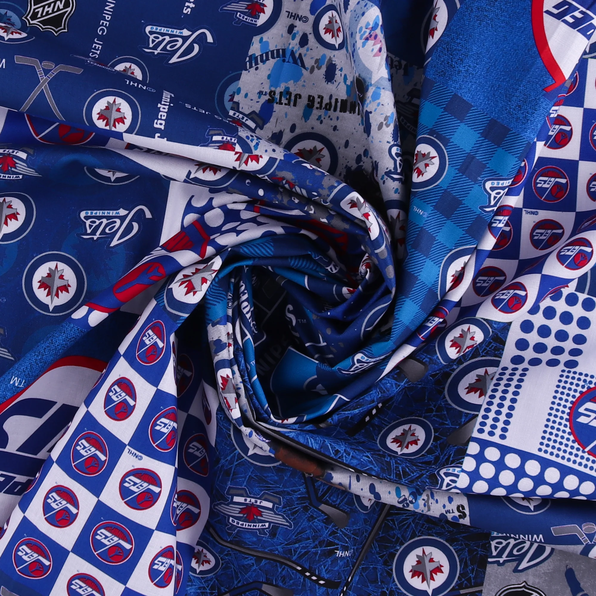 Winniperg Jets NHL COTTON Print - Blue - Image 2