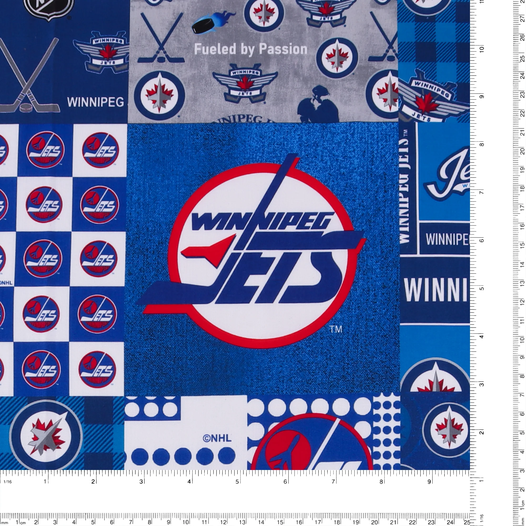 Winniperg Jets NHL COTTON Print - Blue - Image 3