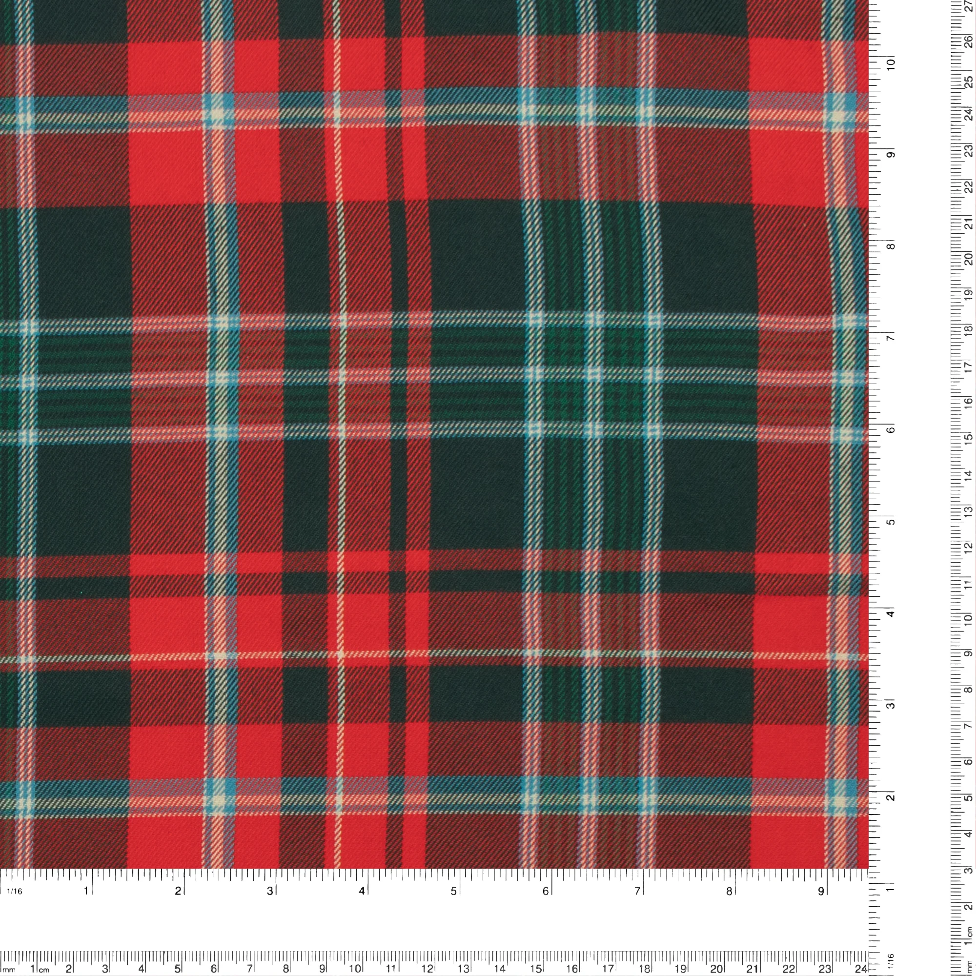 Yarn Dyed Tartan - New Brunswick - 001 - Teal and Red - Image 3
